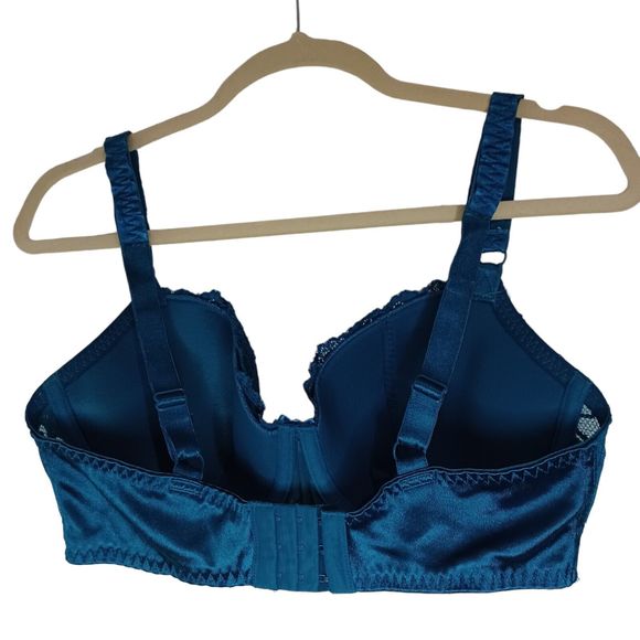 Secret Treasures Blue Green Lace Underwire Bra Sz 38D Nylon & Spandex Padded - Picture 4 of 9
